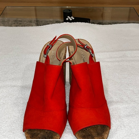 Red Chunky Heel Sandals (BCBG) - Picture 2 of 3